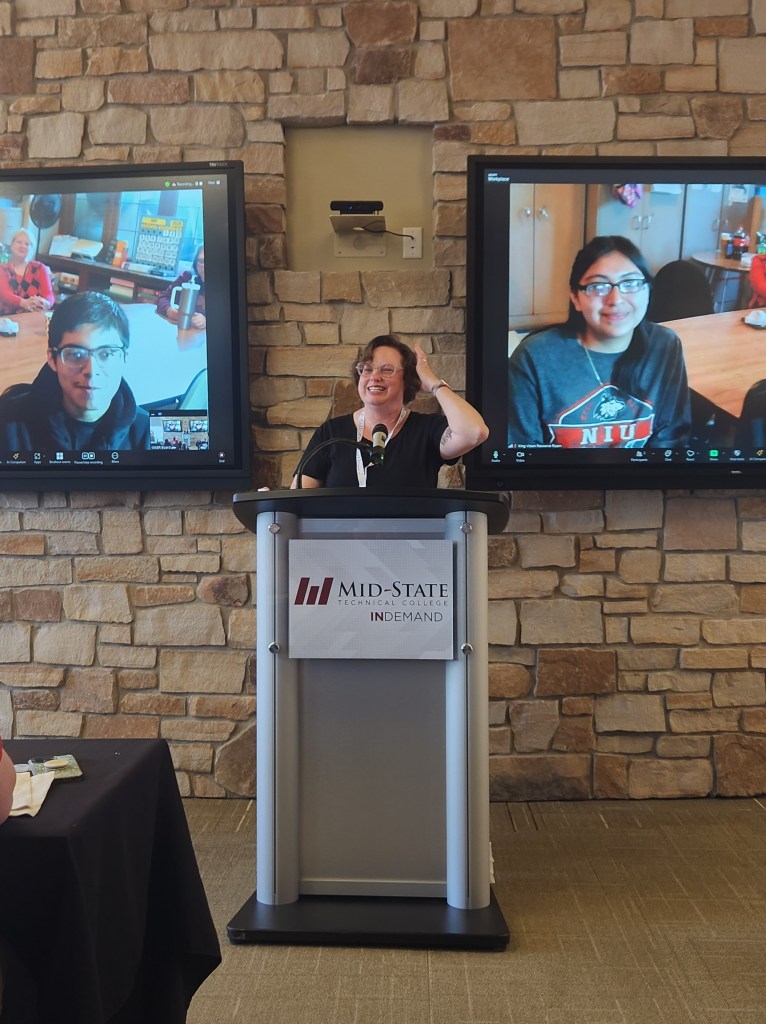 Scholarship recipients Mayra Badillo-Mendez and Andres Isidoro