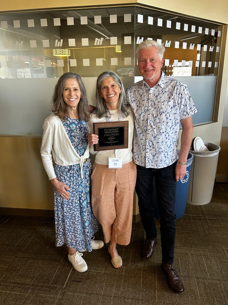 Kay with her family after receiving her award